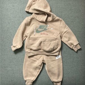 Nike Beige Hoodie and Joggers Set